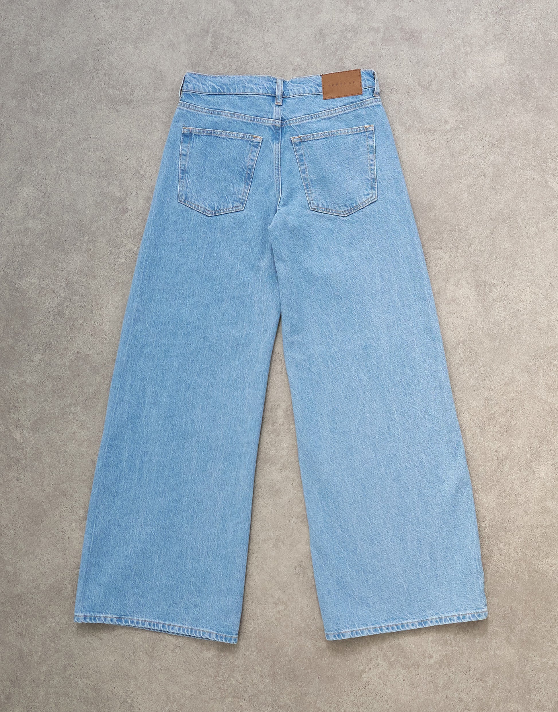 Topshop Horizon mid rise wide leg jean in bleach