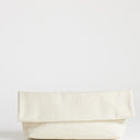 Topshop George oversized textured clutch bag in off white