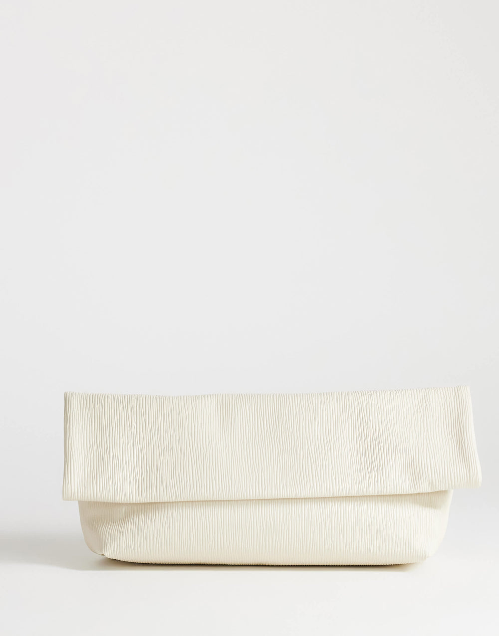 Topshop George – übergroße, strukturierte Clutch in Off-White