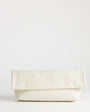 Topshop George oversized textured clutch bag in off white