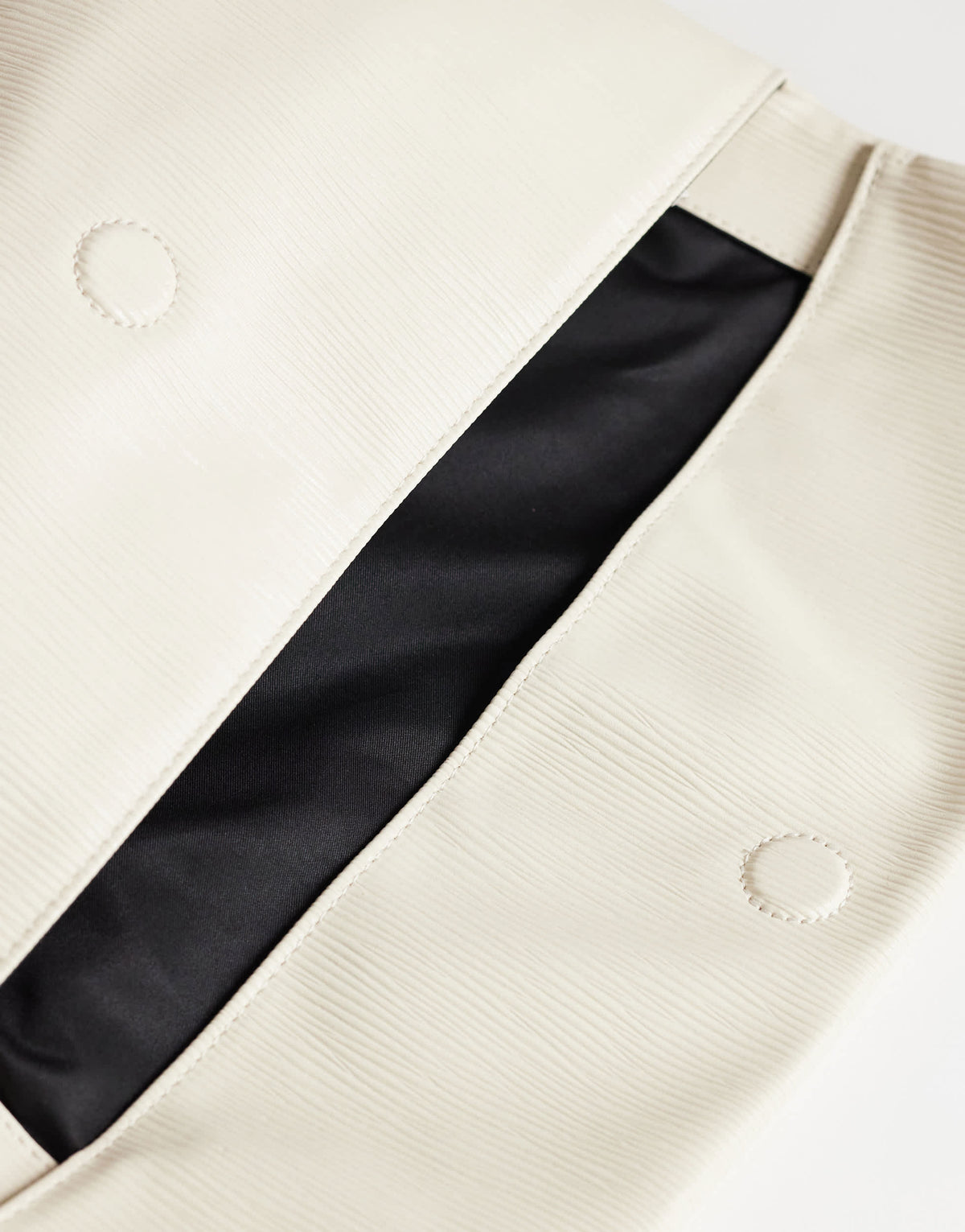 Topshop George oversized textured clutch bag in off white