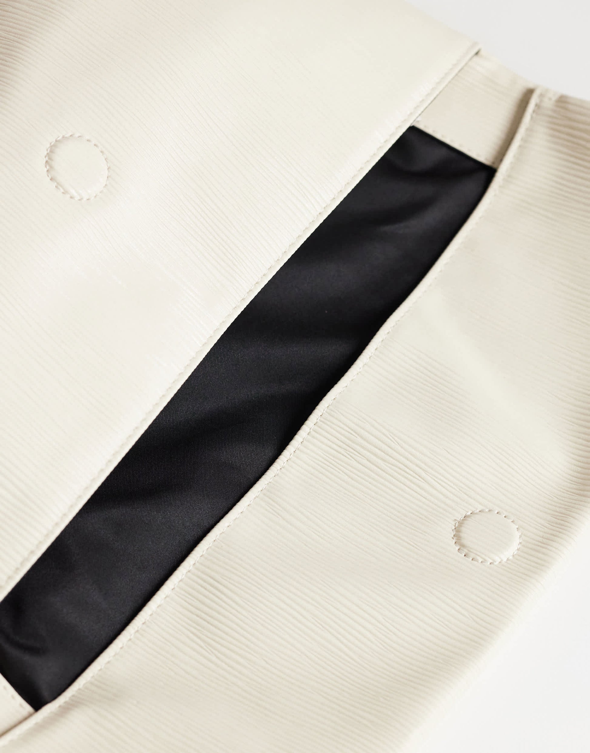 Topshop George oversized textured clutch bag in off white