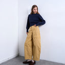 Topshop balloon cargo trouser with zip and pocket details in camel