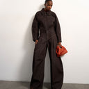 Jean taille haute Tolu Coker x Topshop, coupe ronde, délavage marron