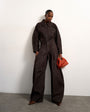 Tolu Coker x Topshop barrel high rise jean circular design in brown rinse
