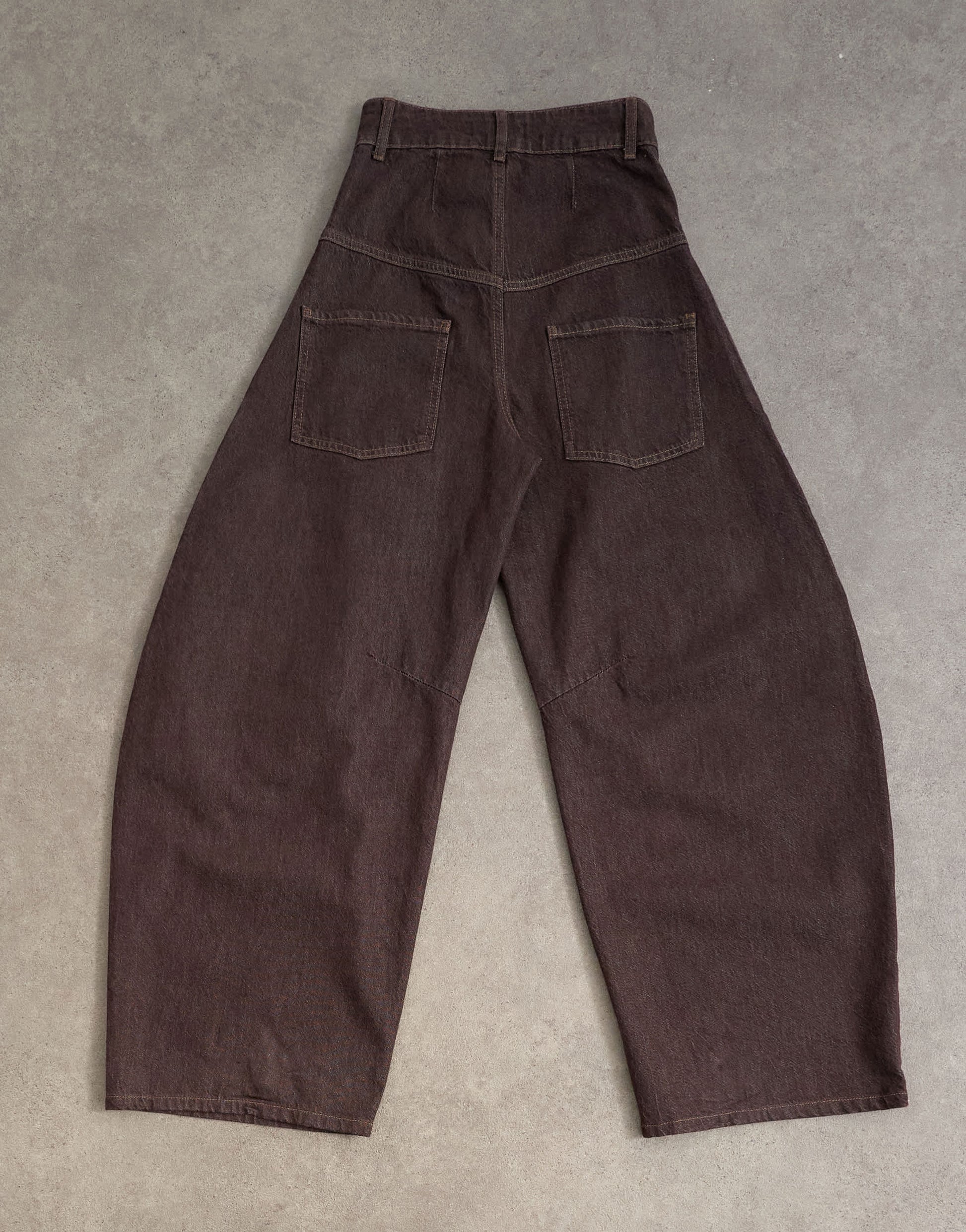 Tolu Coker x Topshop barrel high rise jean circular design in brown rinse