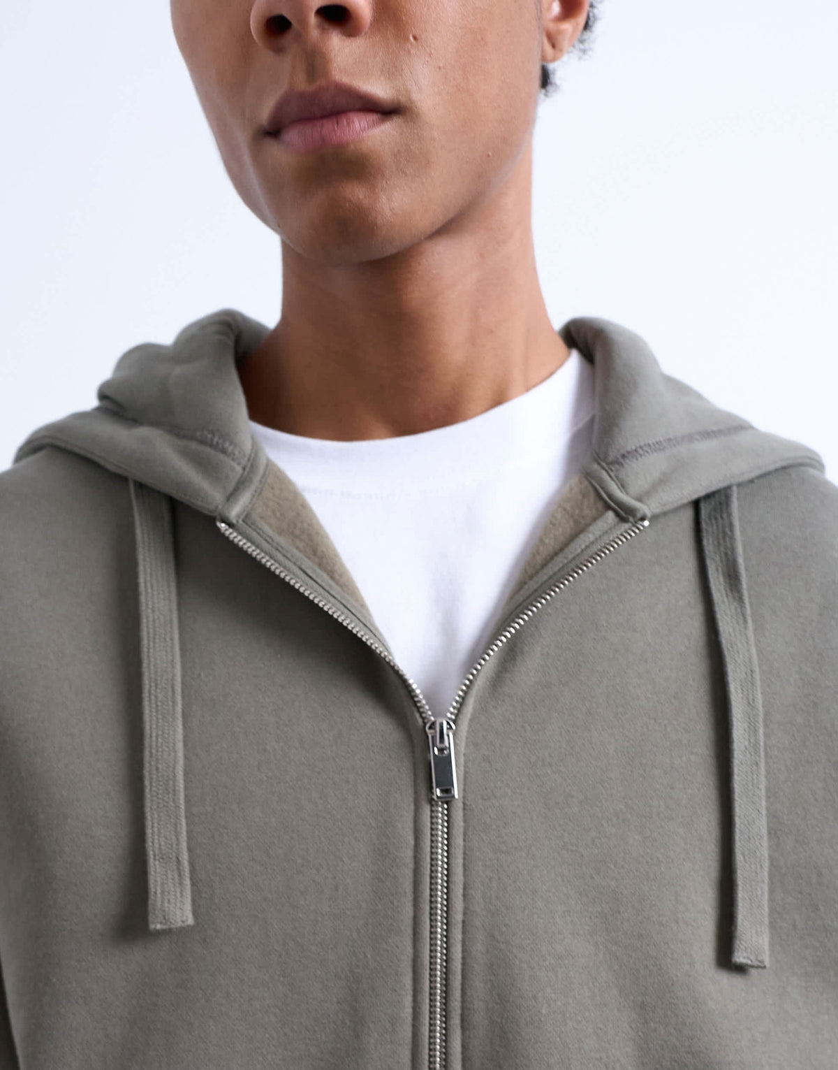 Topman heavyweight oversized zip through hoodie in olive