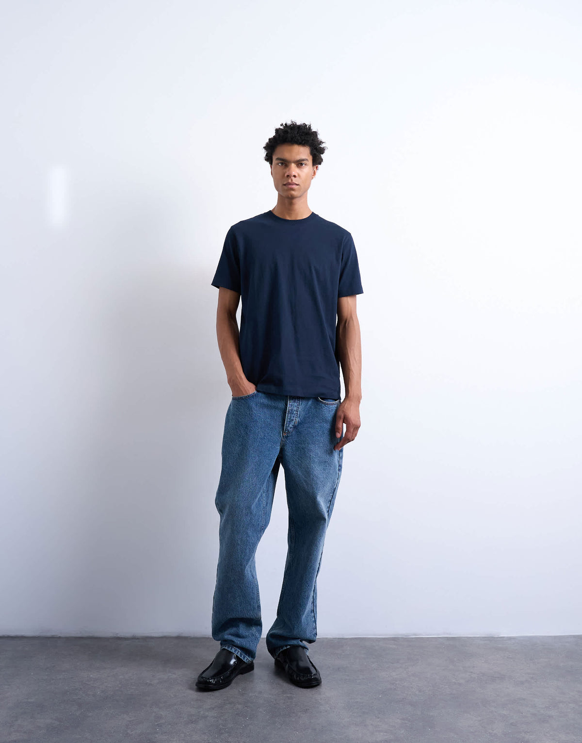 Topman classic fit t-shirt in navy 