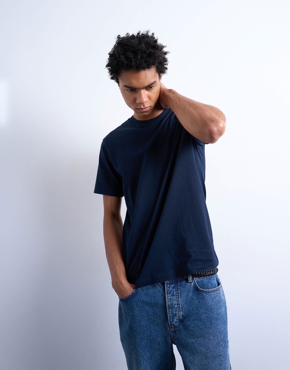 Topman classic fit t-shirt in navy 