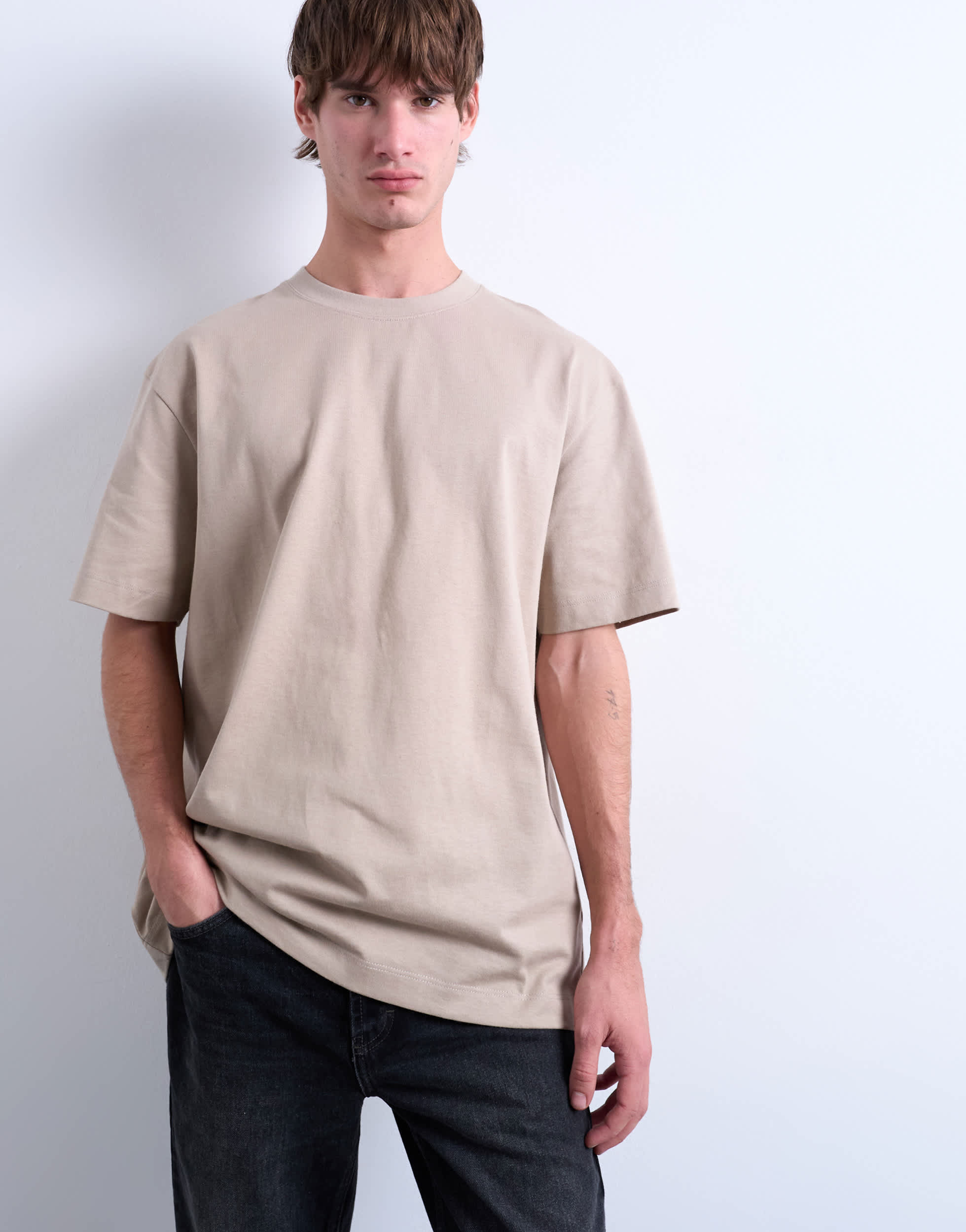T-shirt coupe décontractée Topman couleur beige