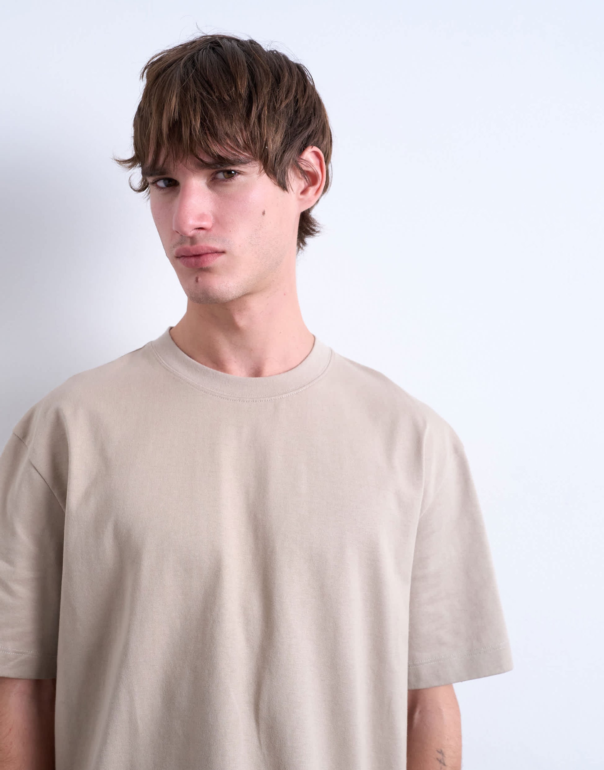 Topman relaxed fit t-shirt in beige 