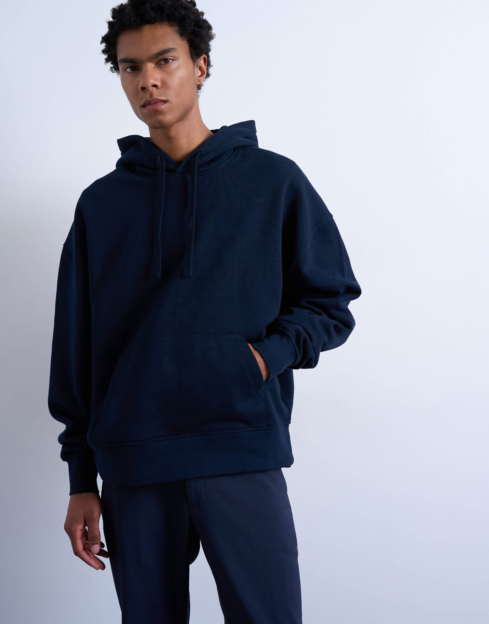 Sweat à capuche oversize épais Topman bleu marine