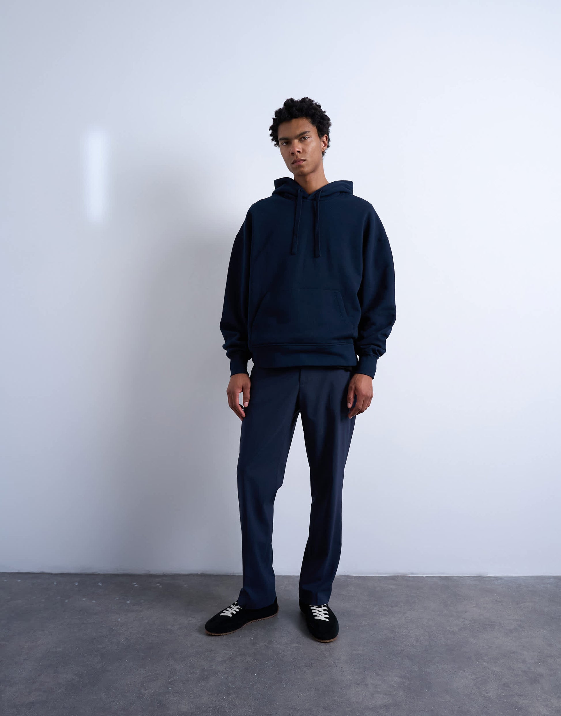 Topman heavyweight oversized hoodie in navy