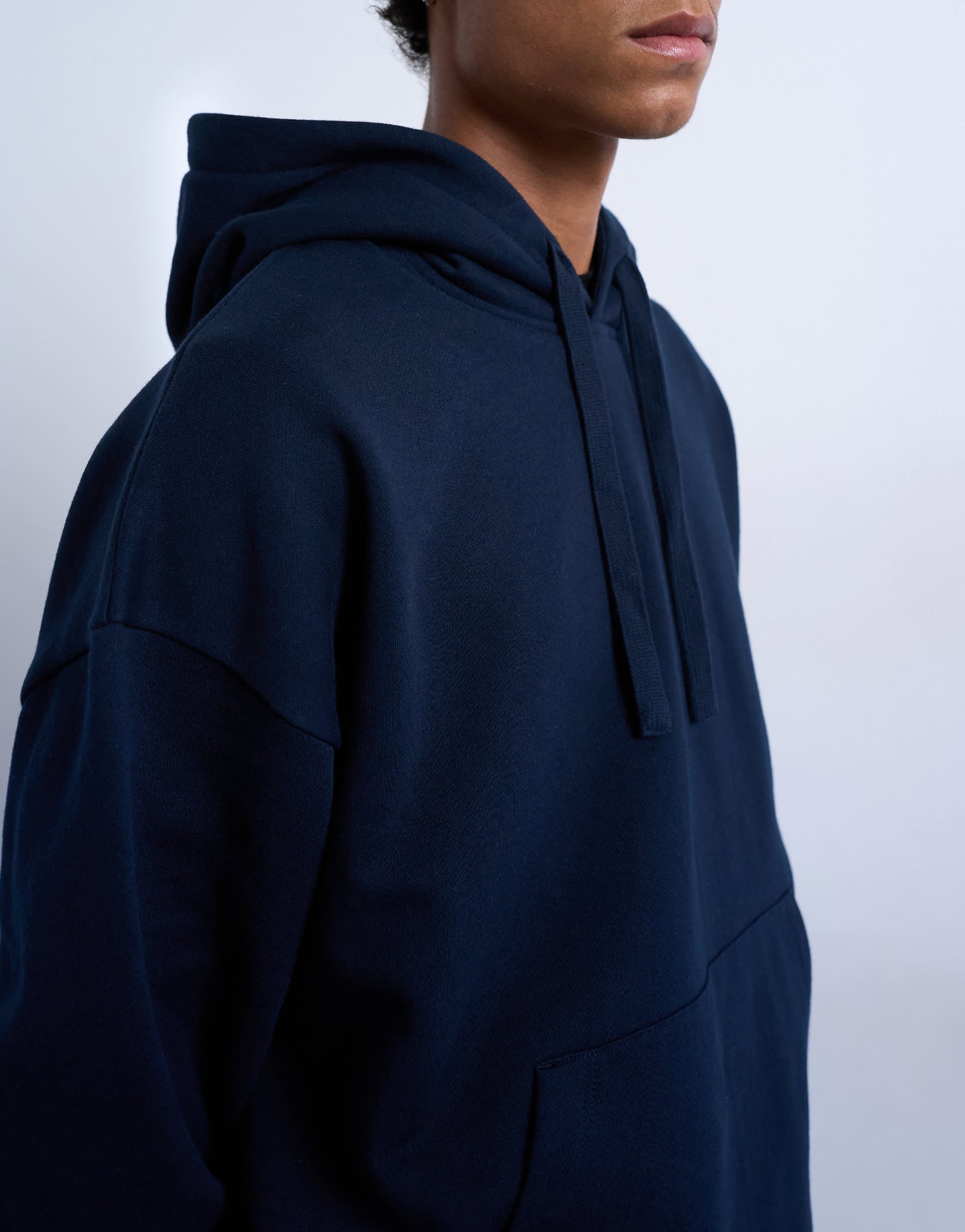 Topman heavyweight oversized hoodie in navy