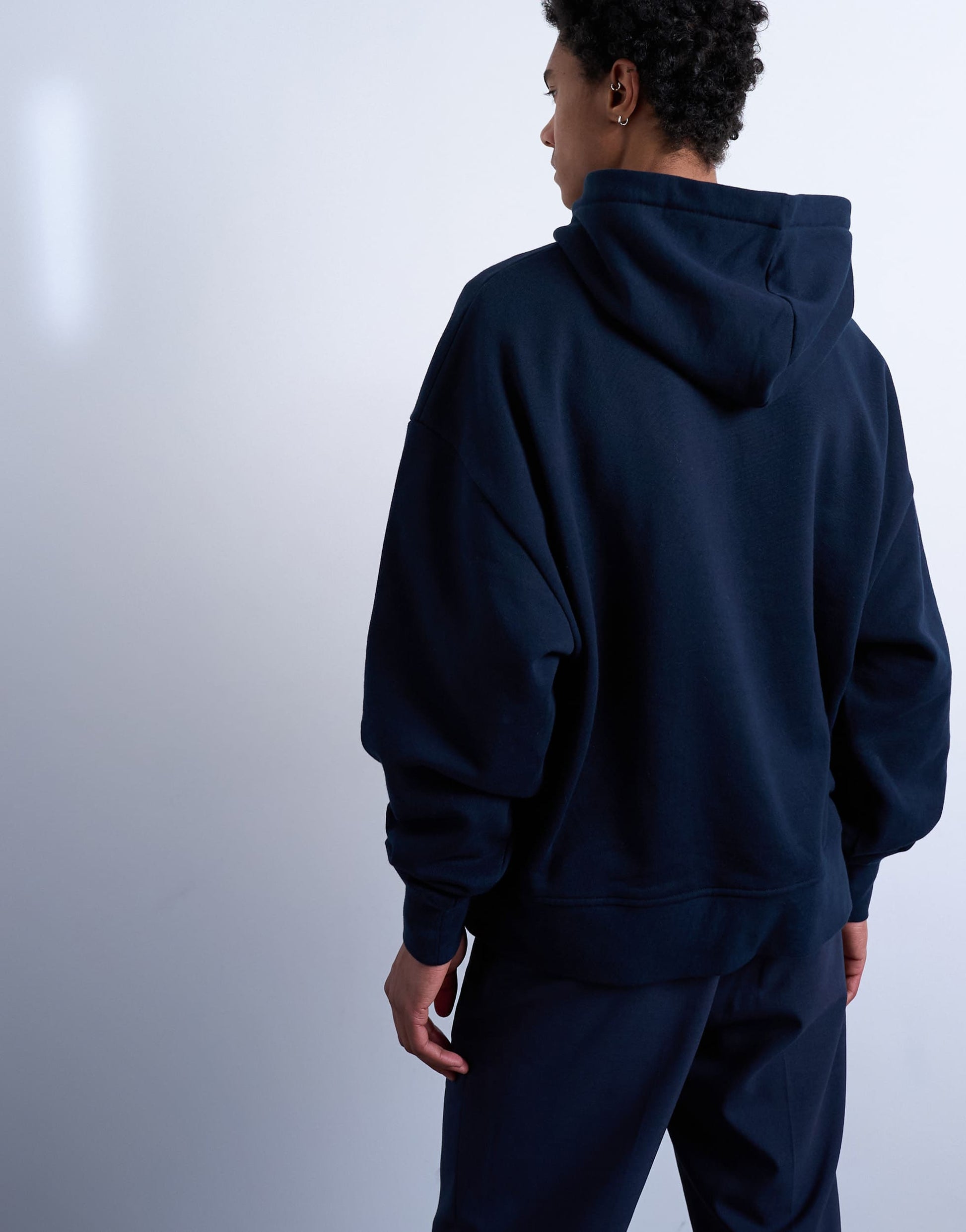 Topman heavyweight oversized hoodie in navy
