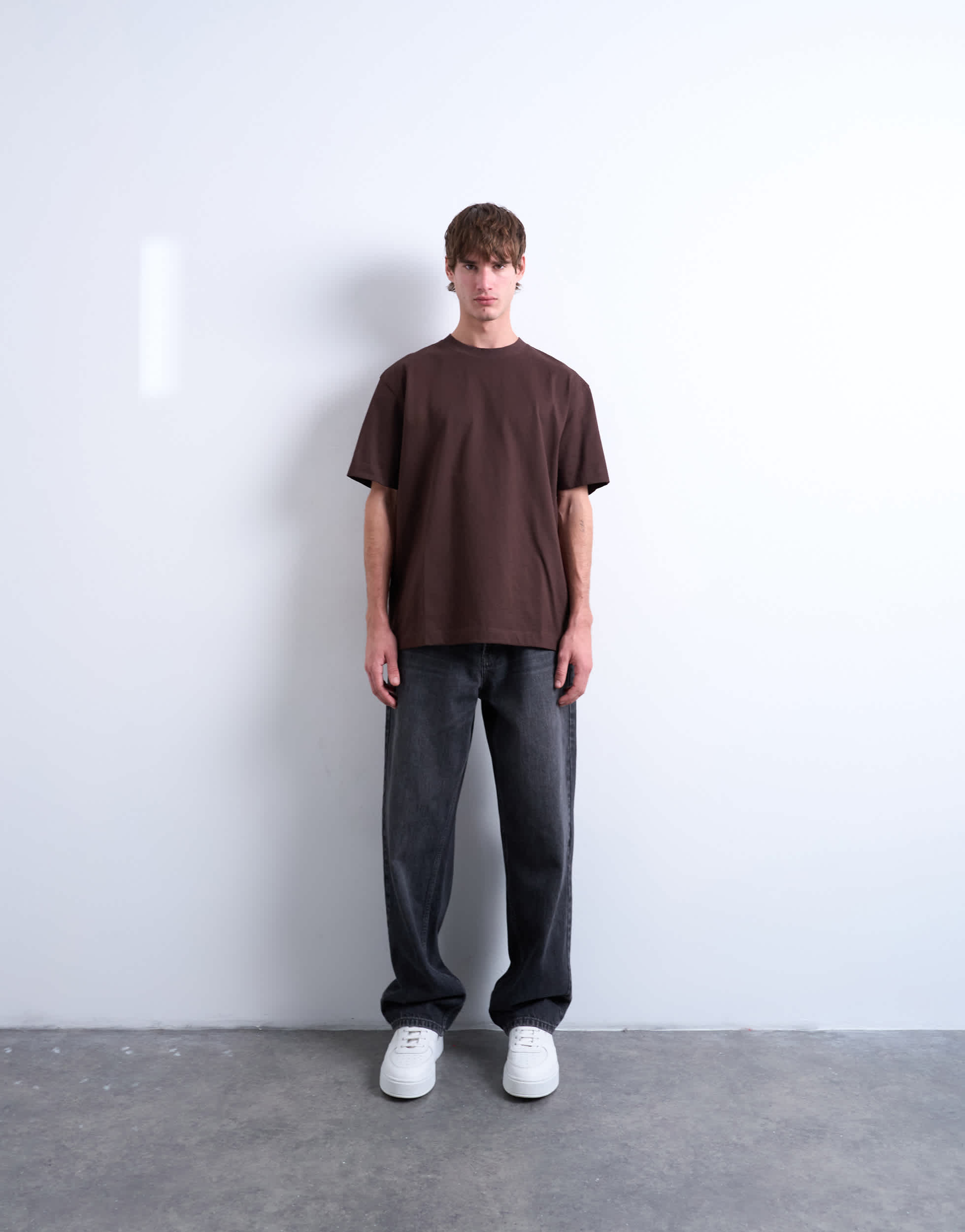 Topman T-Shirt mit Relaxed Fit in Schokobraun