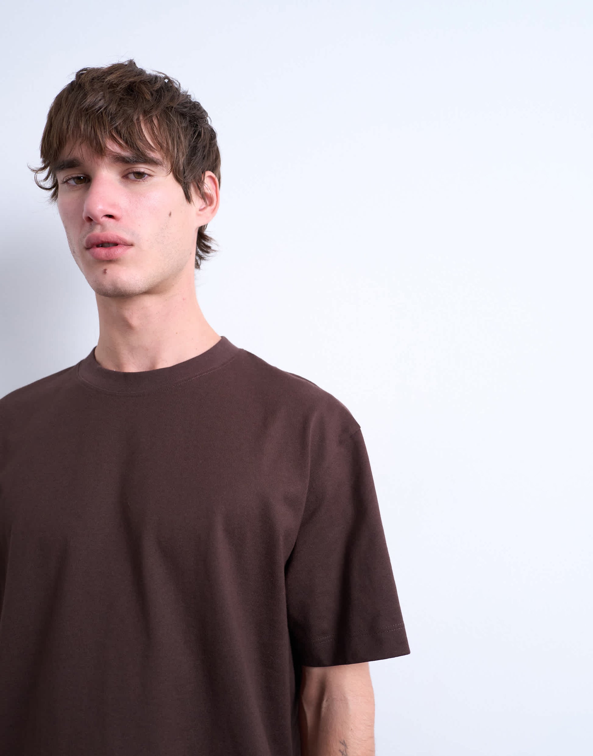 Topman relaxed fit t-shirt in chocolate 