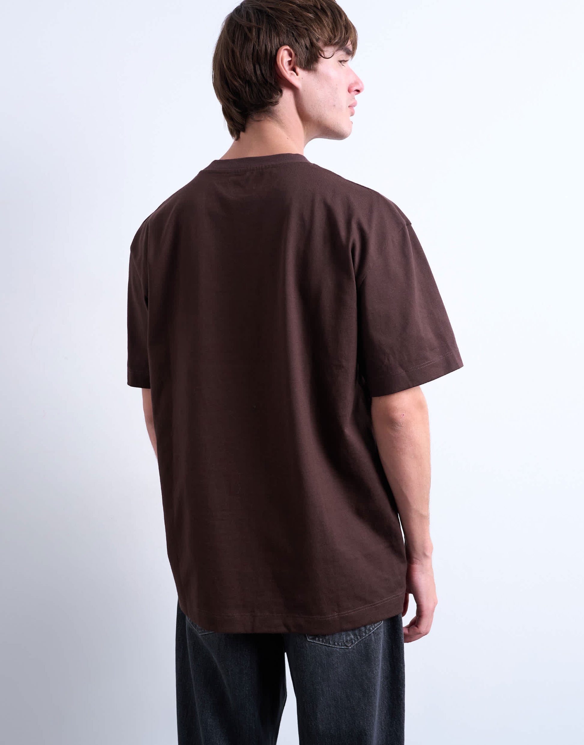 Topman relaxed fit t-shirt in chocolate 