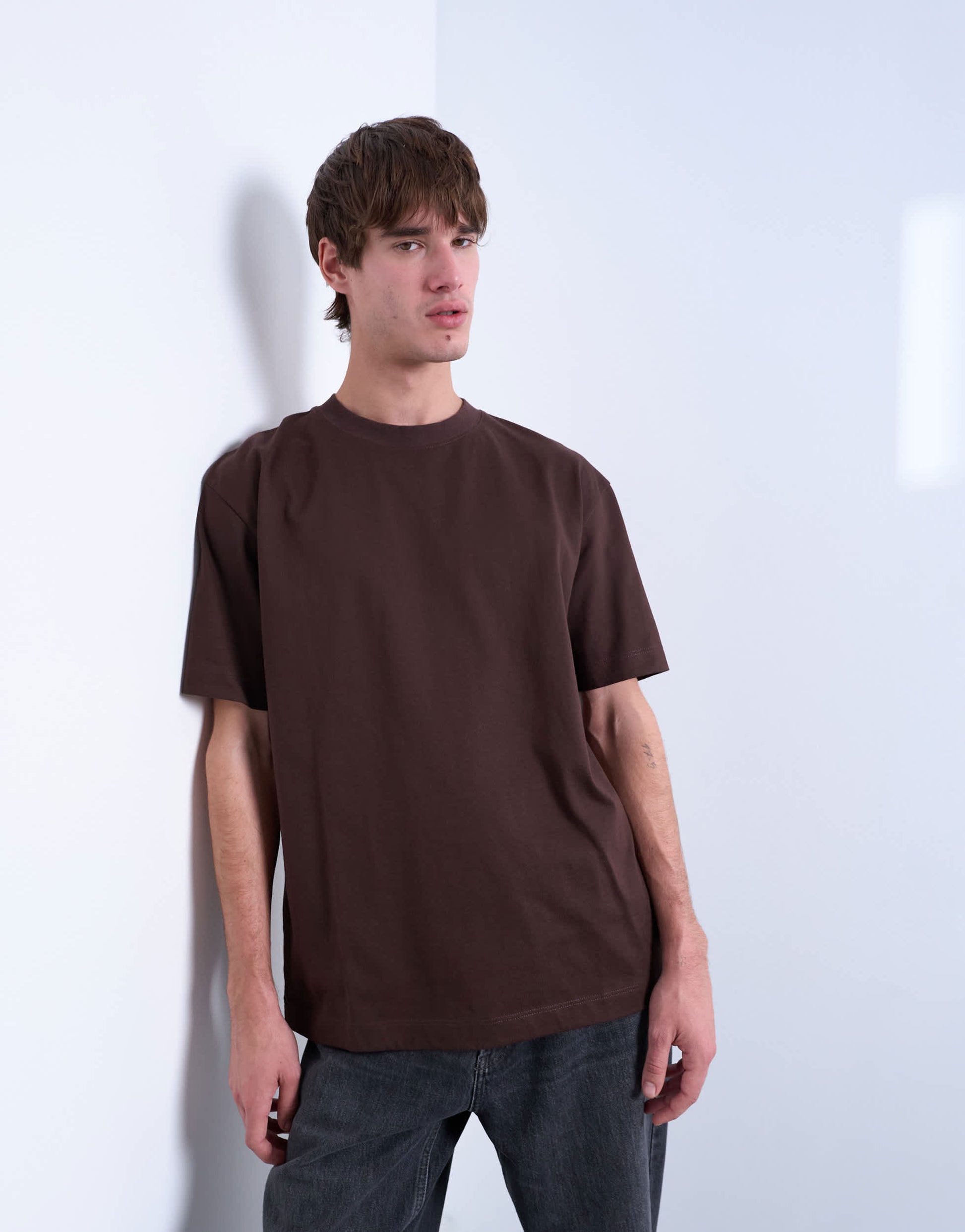 Topman relaxed fit t-shirt in chocolate 