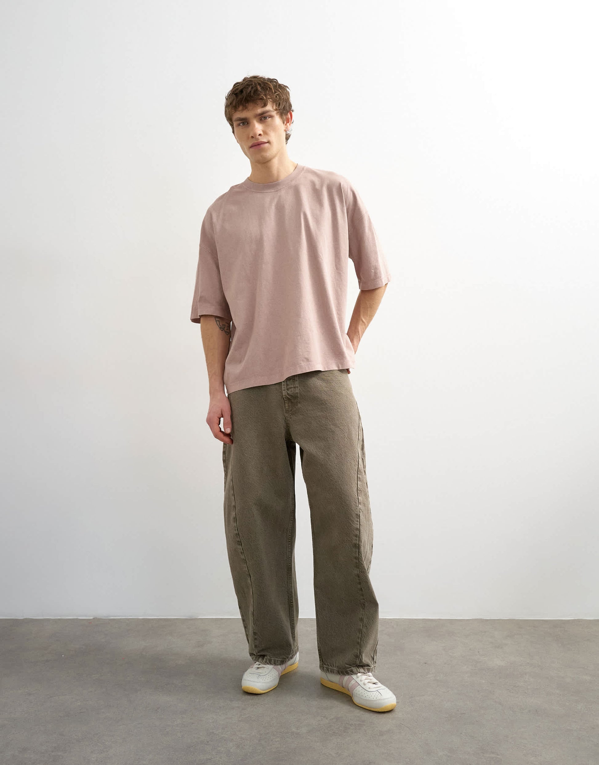 Topman boxy fit t-shirt in washed pink