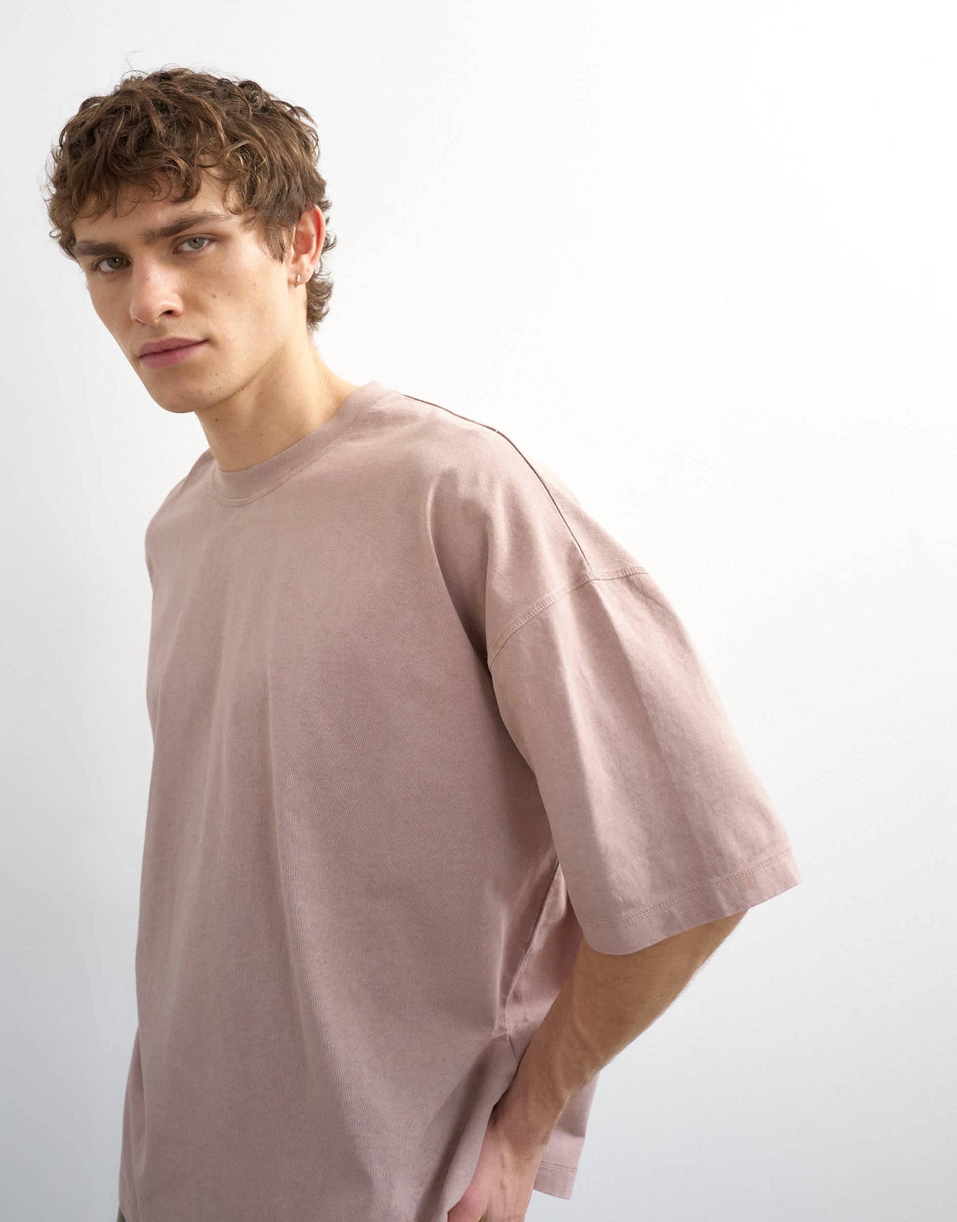 Topman boxy fit t-shirt in washed pink