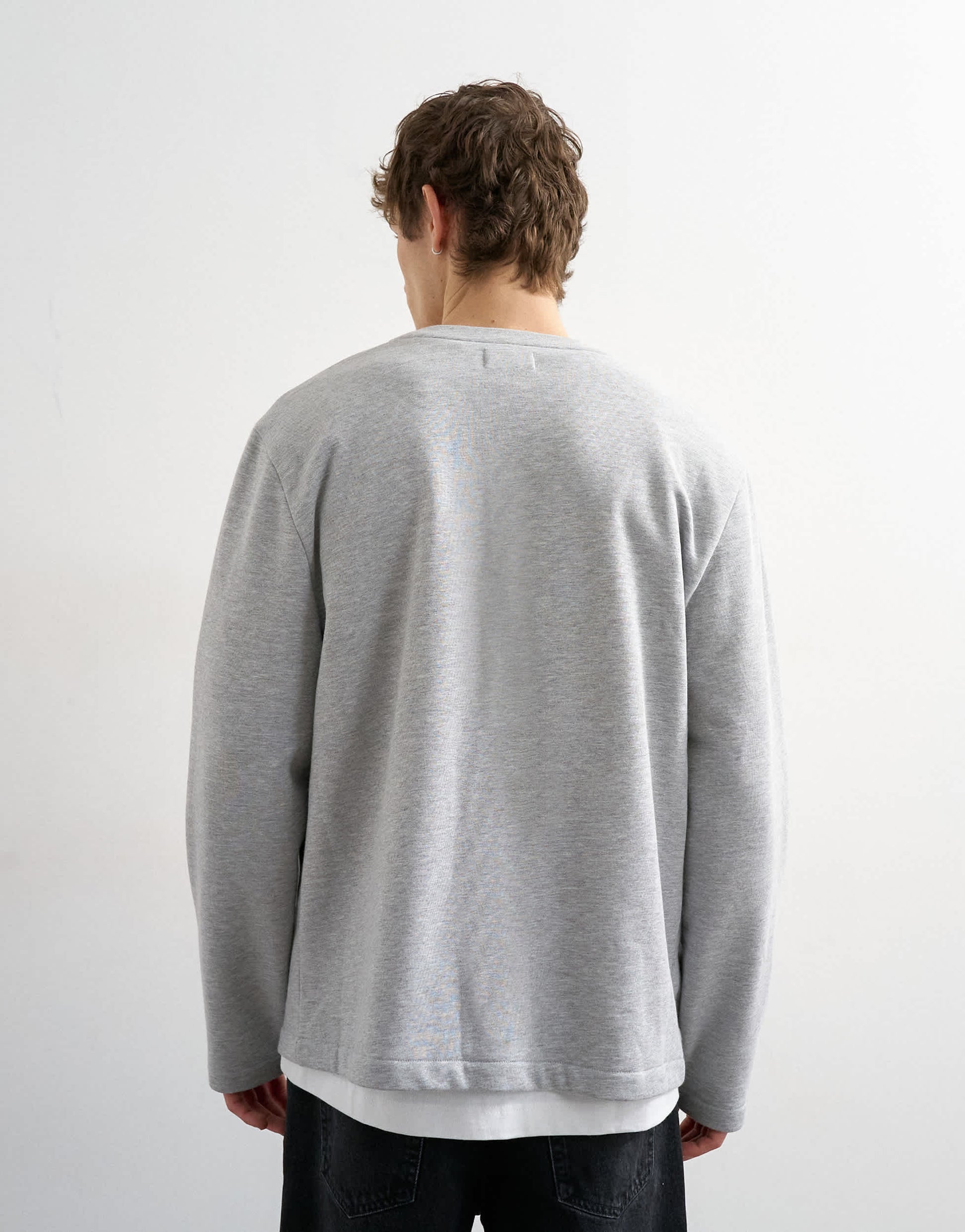 Topman oversized fit jersey cardigan in grey