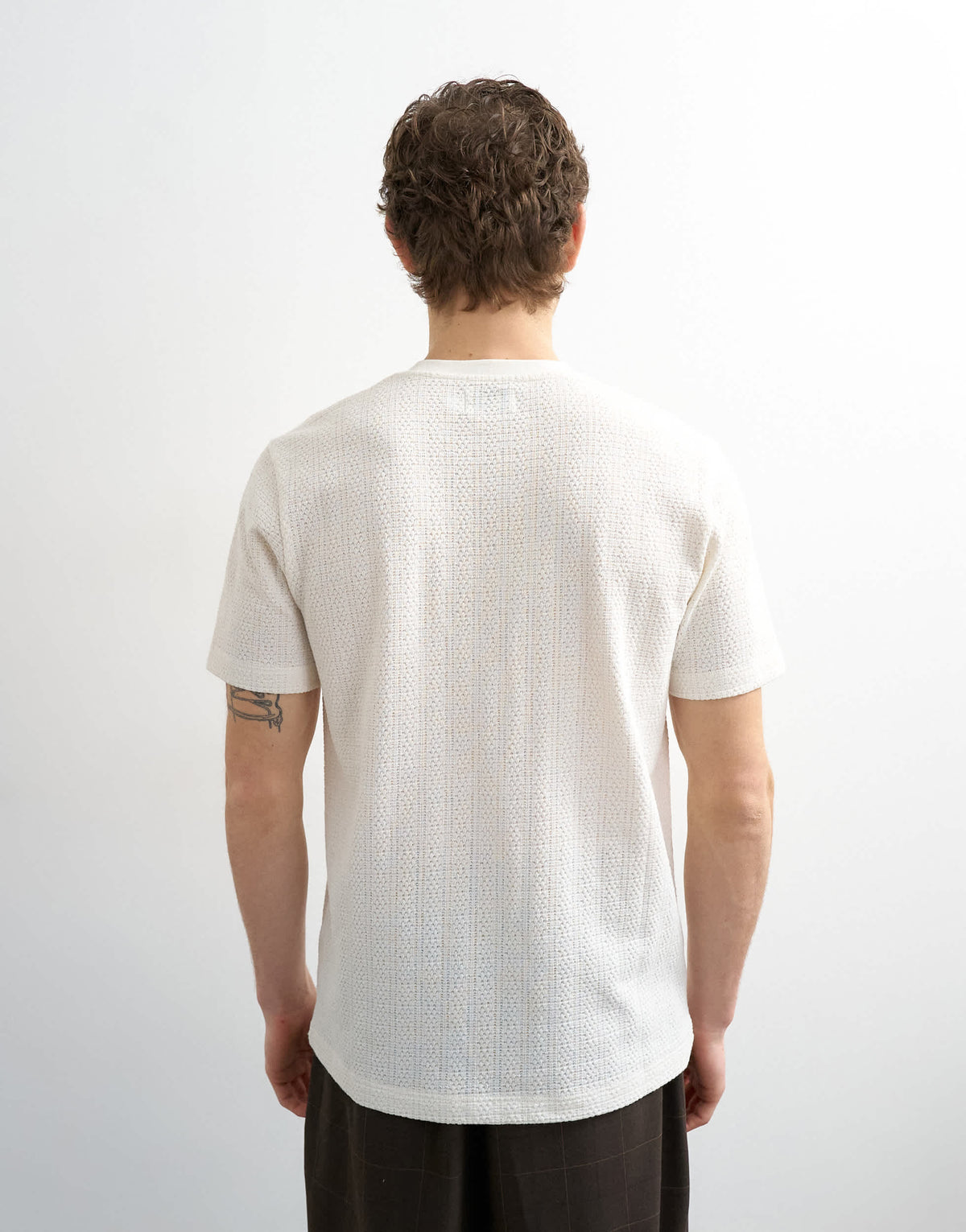 Topman classic fit textured t-shirt in cream