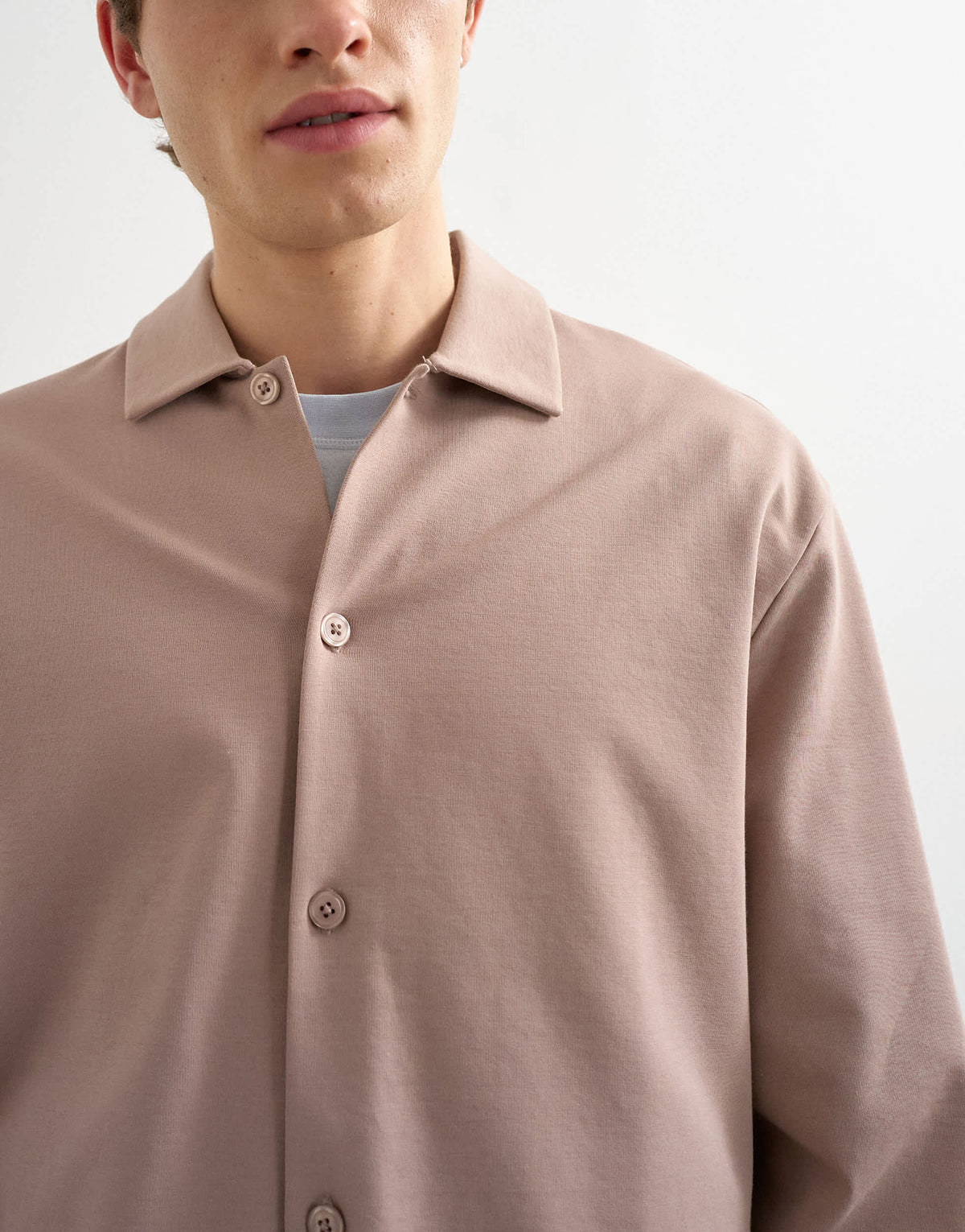 Topman relaxed fit cropped polo in taupe