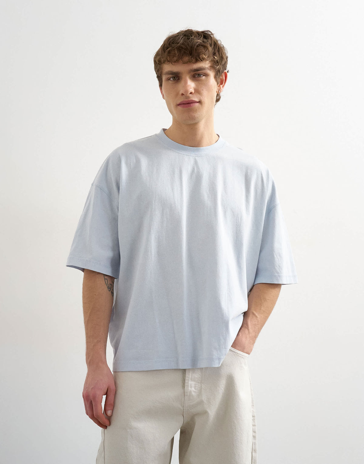 Topman boxy fit t-shirt in washed blue