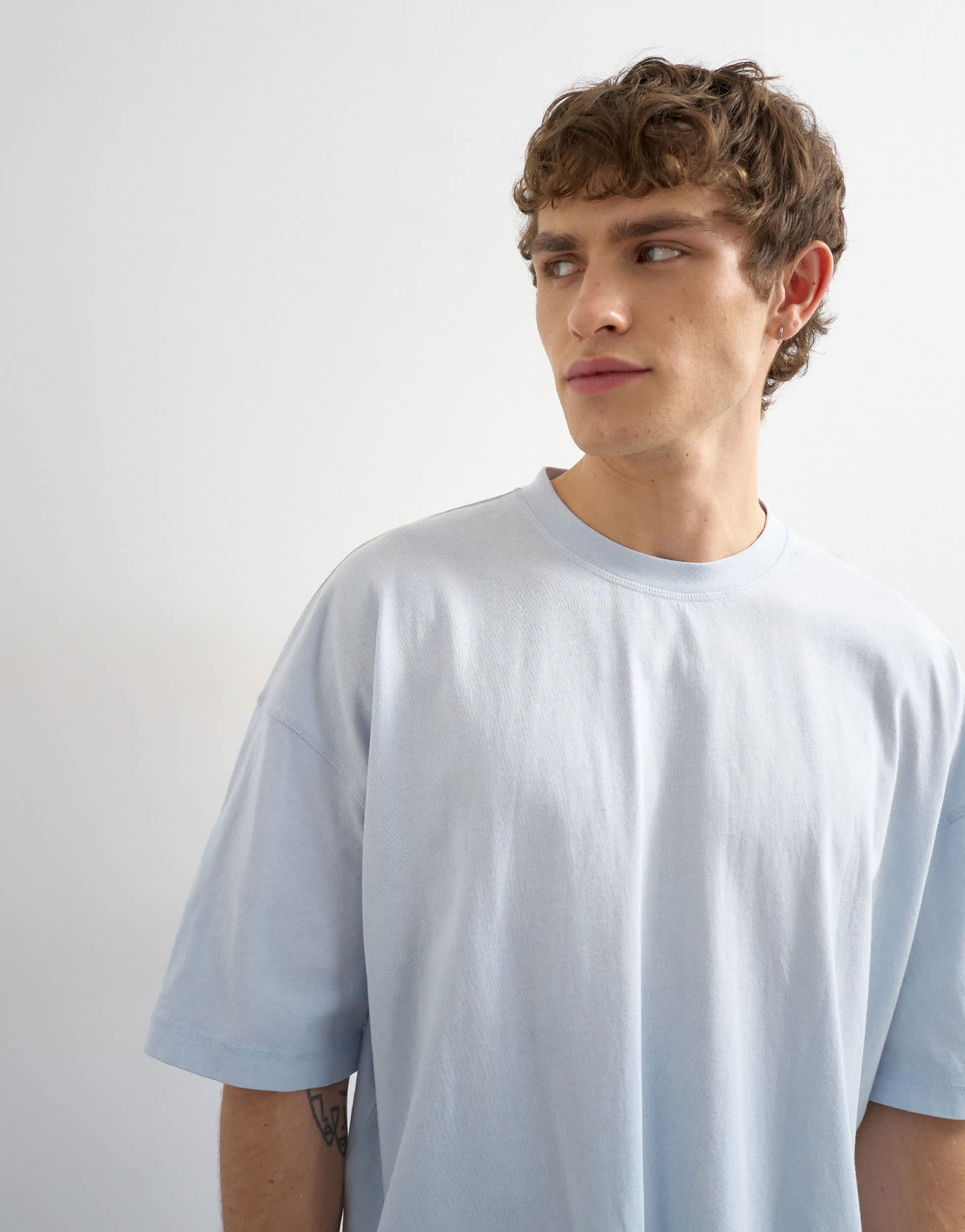 Topman boxy fit t-shirt in washed blue