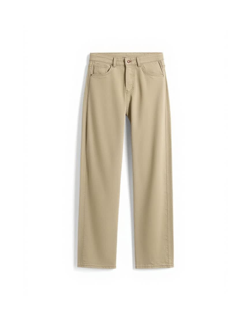 Topshop Ember low rise straight leg jean in beige