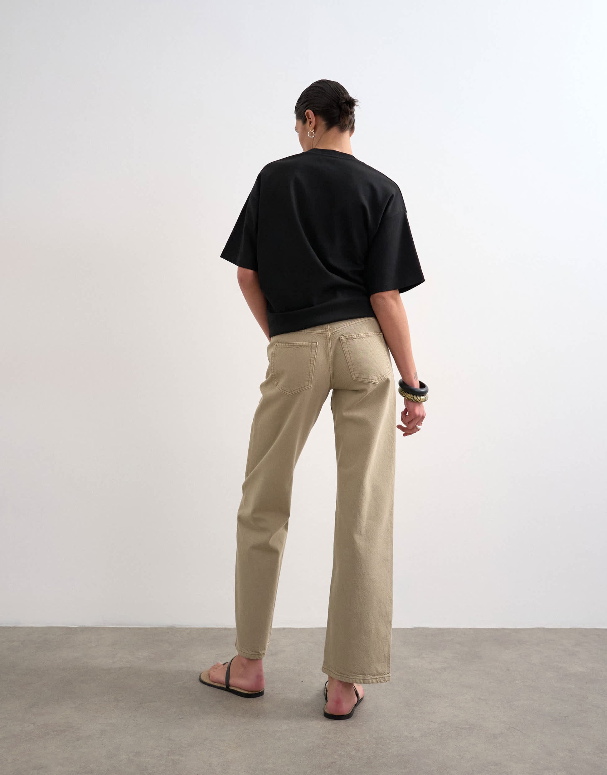 Topshop Ember low rise straight leg jean in beige