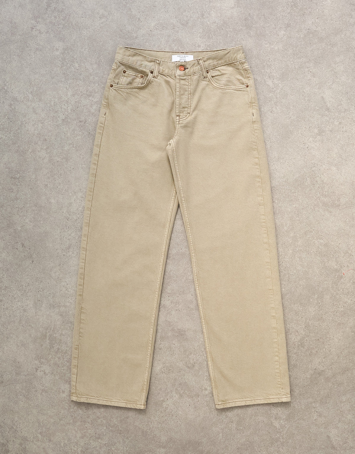 Topshop Ember low rise straight leg jean in beige