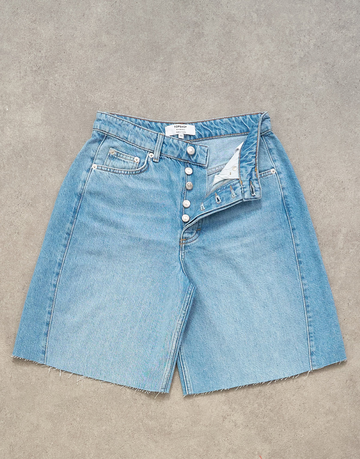 Topshop longline barrel short in bleach