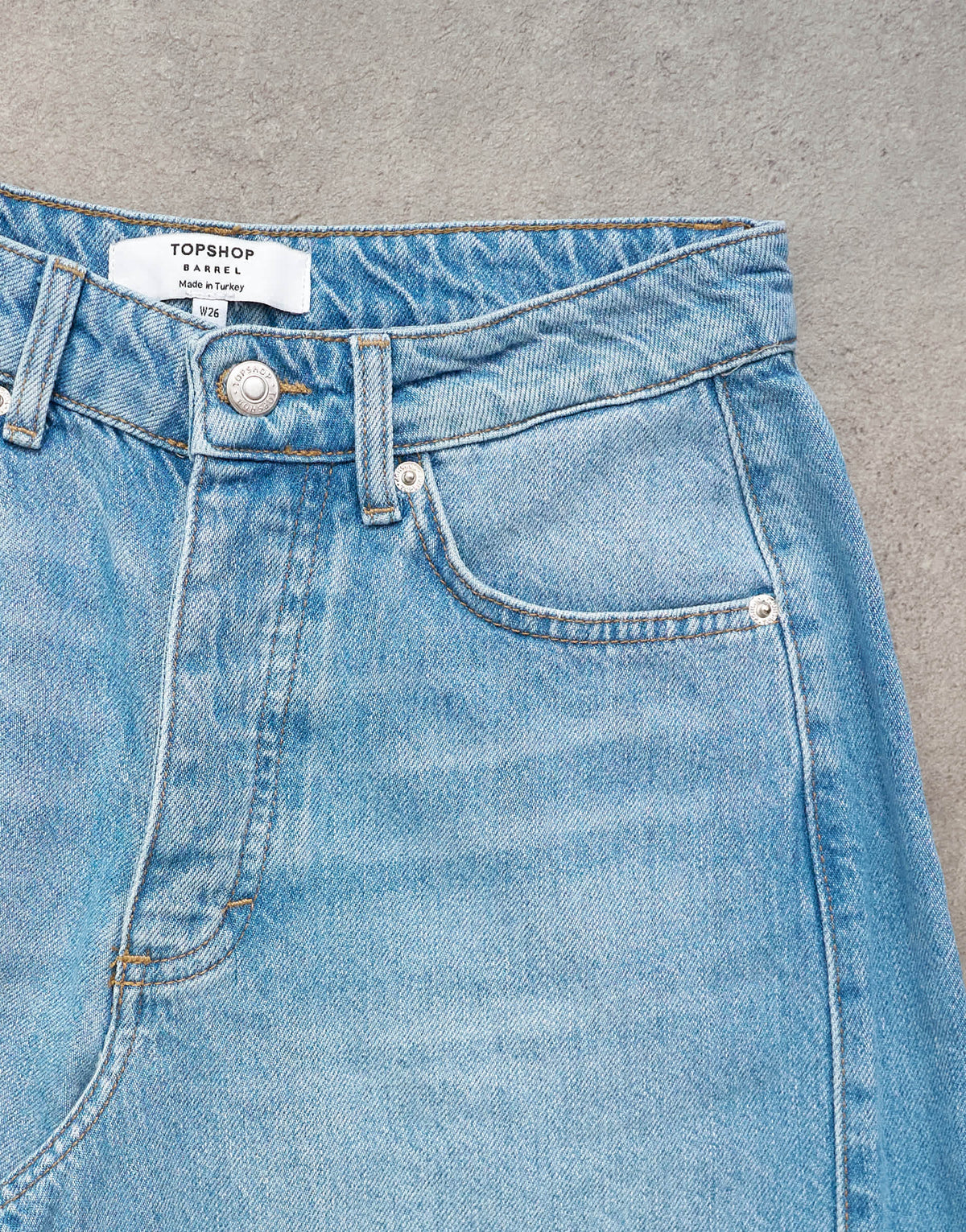 Topshop longline barrel short in bleach