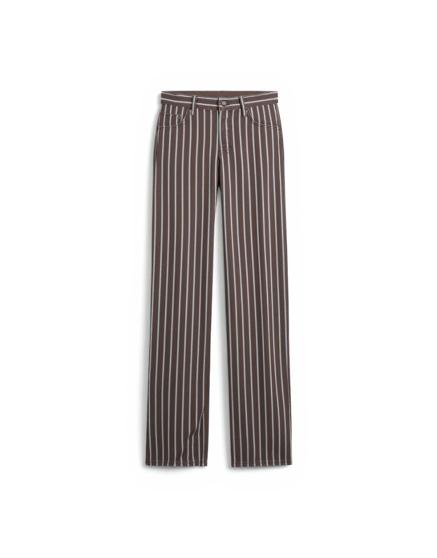 Topshop Ember low rise straight leg jean in chocolate stripe
