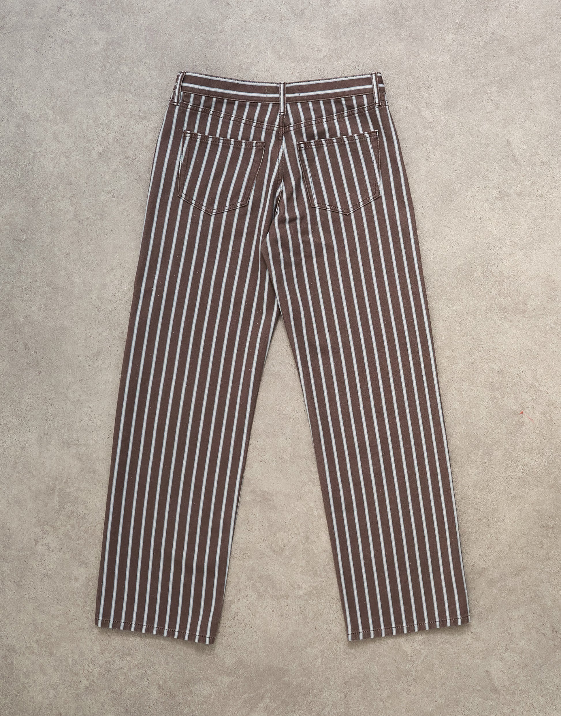 Topshop Ember low rise straight leg jean in chocolate stripe