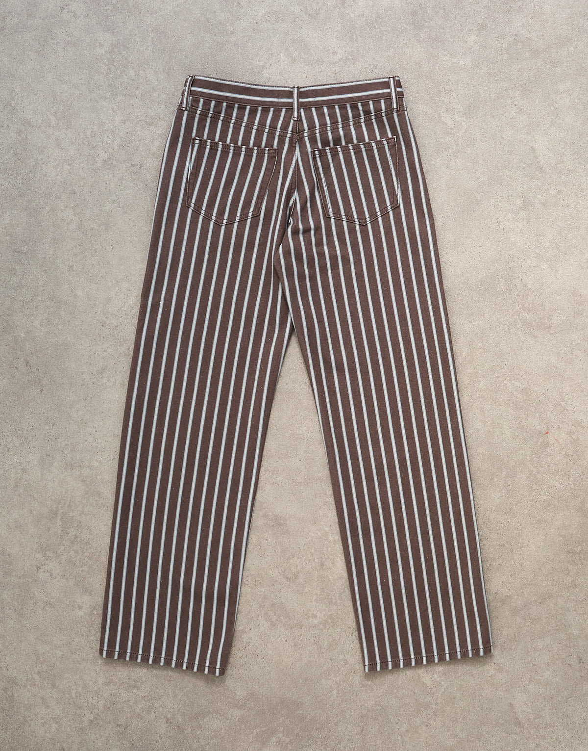 Topshop Ember low rise straight leg jean in chocolate stripe