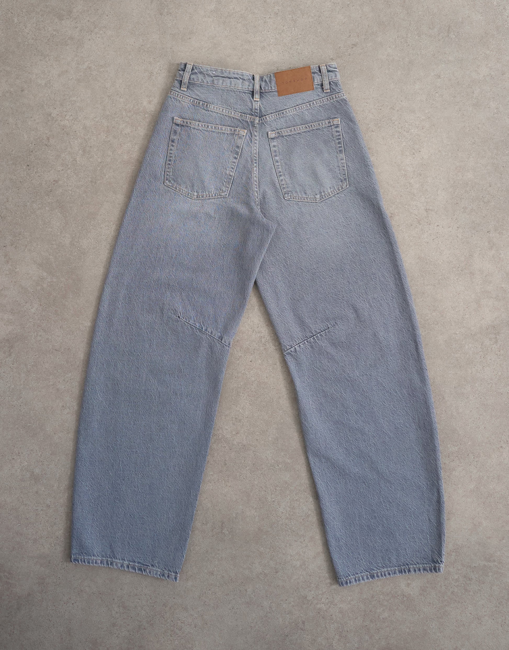 Topshop Barrel high rise jean in pretty grey