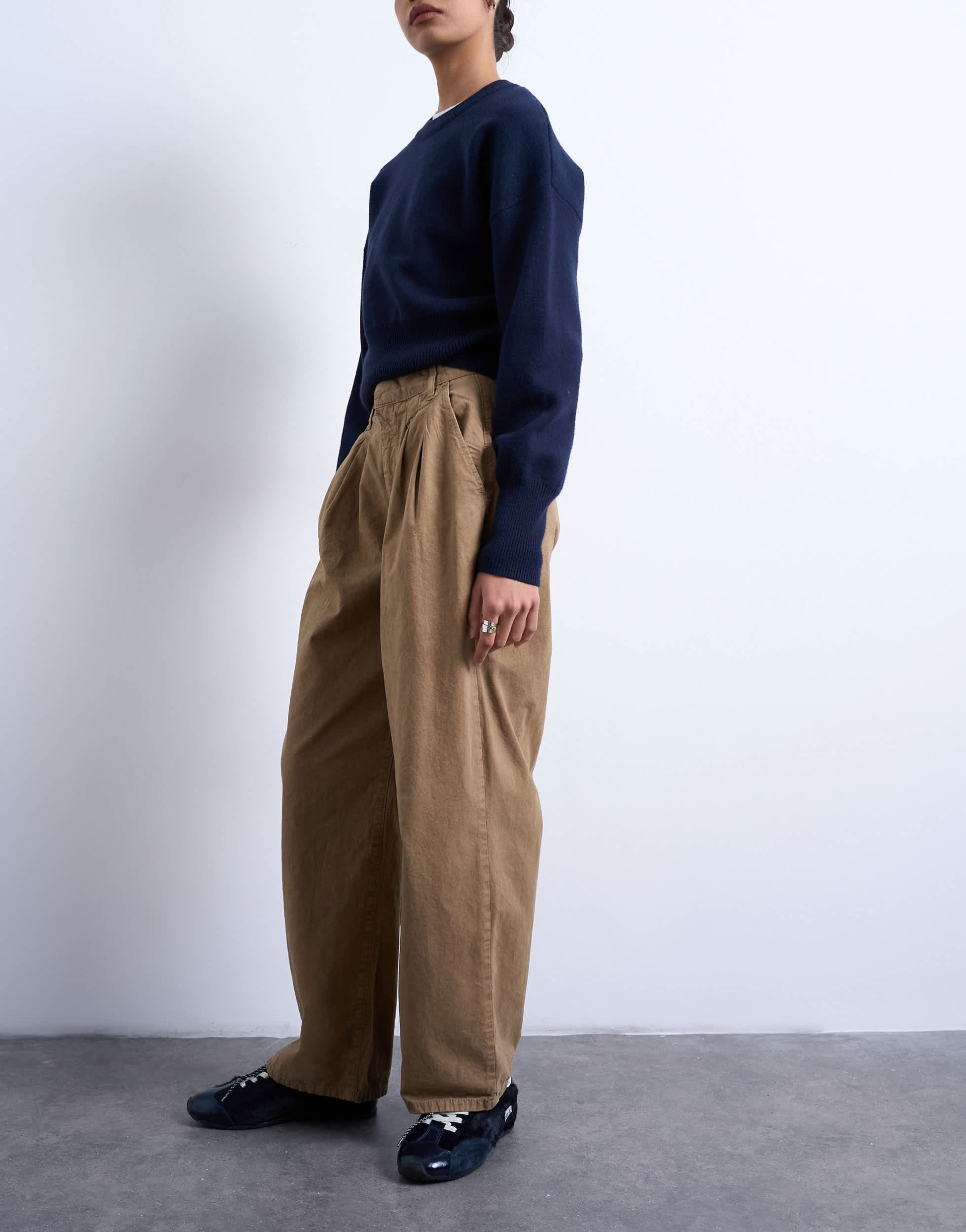 Topshop utility pintuck chino trouser in tan