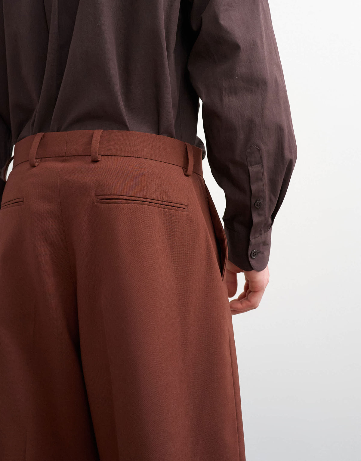 Topman relaxed fit wool touch suit trousers in rust
