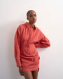 Topshop gathered skirt mini shirt dress in rust