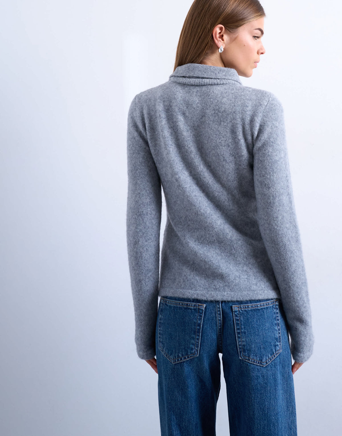 Topshop knitted collared long sleeved jumper