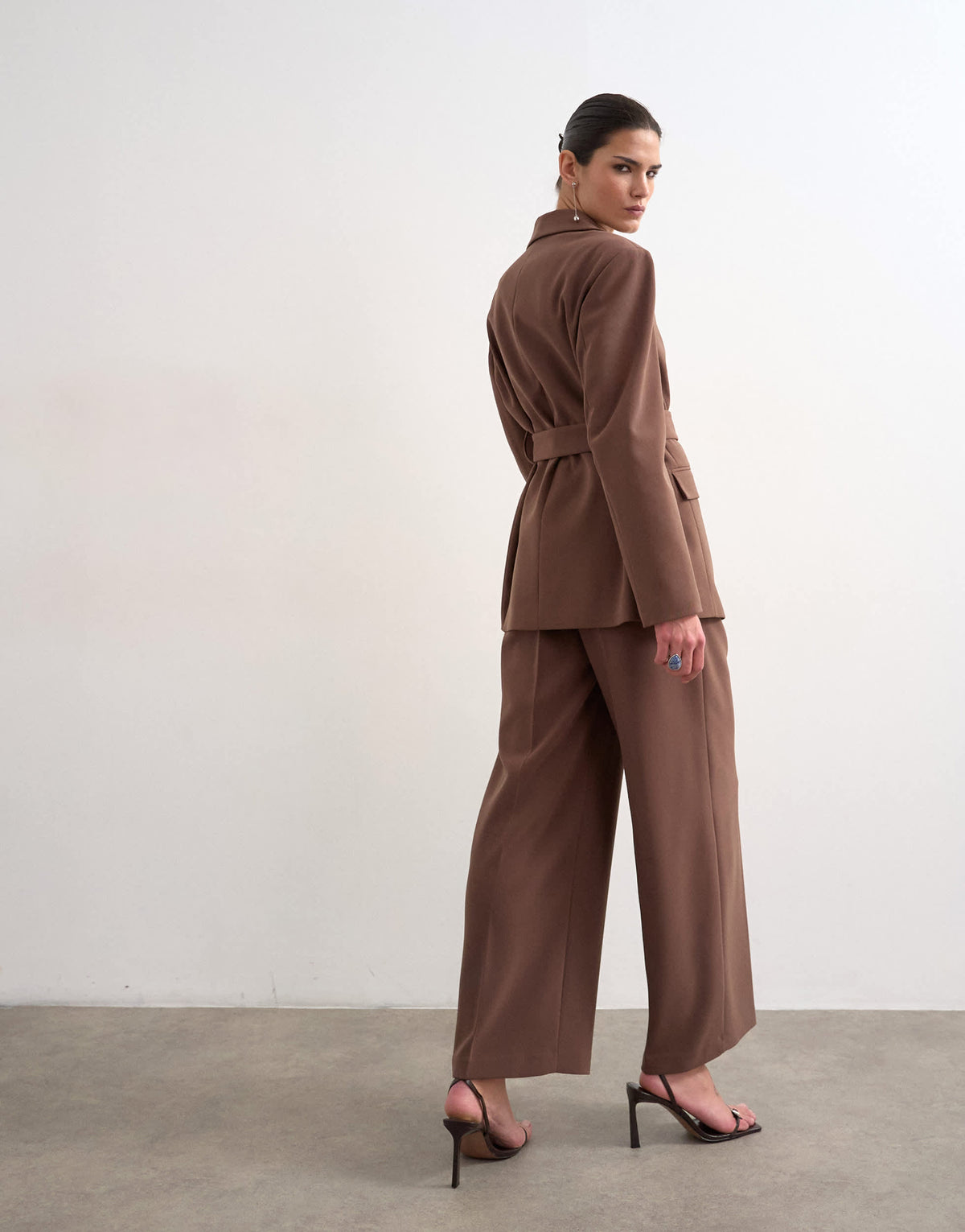 Topshop co ord double tailored trouser in chocolate