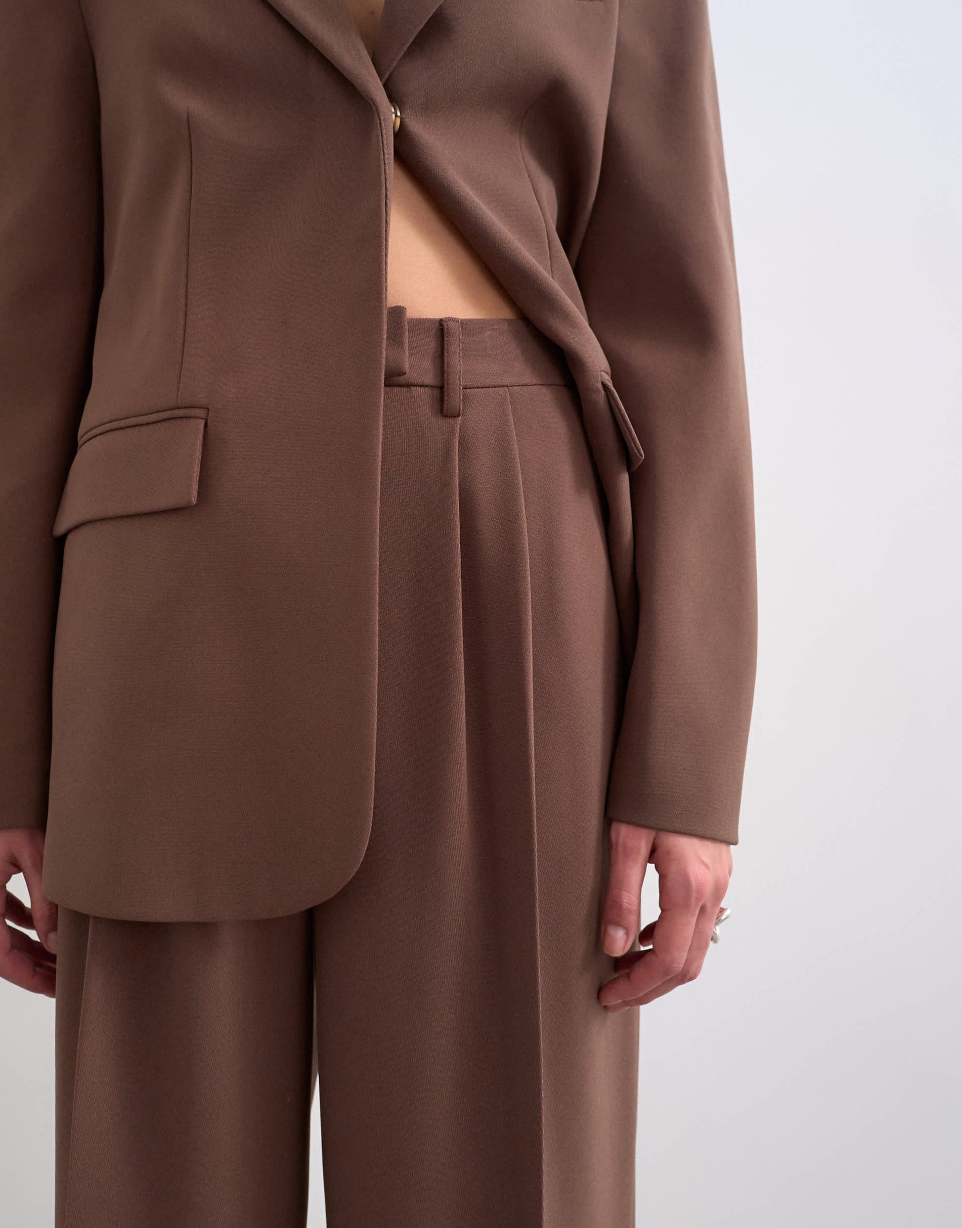 Topshop co ord double tailored trouser in chocolate