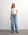 Topshop Cinch low rise relaxed jean in bleach 