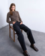 Topshop Cinch low rise relaxed jean in washed black