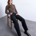 Topshop Cinch low rise relaxed jean in washed black
