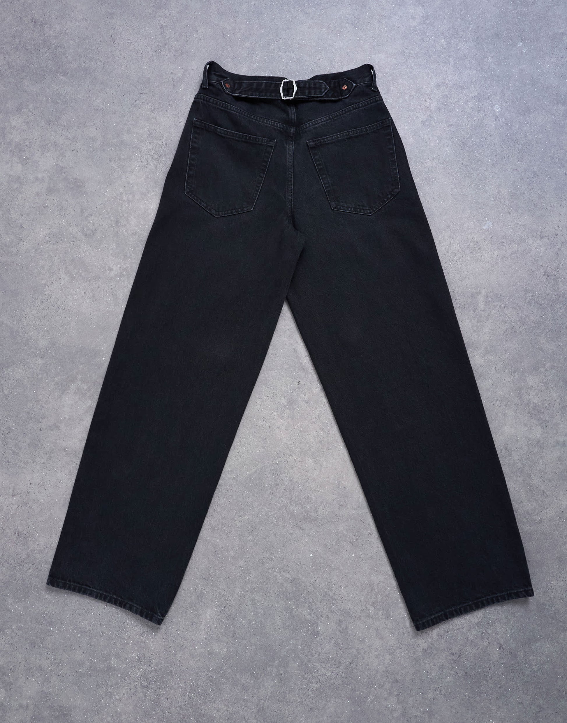 Topshop Cinch low rise relaxed jean in washed black