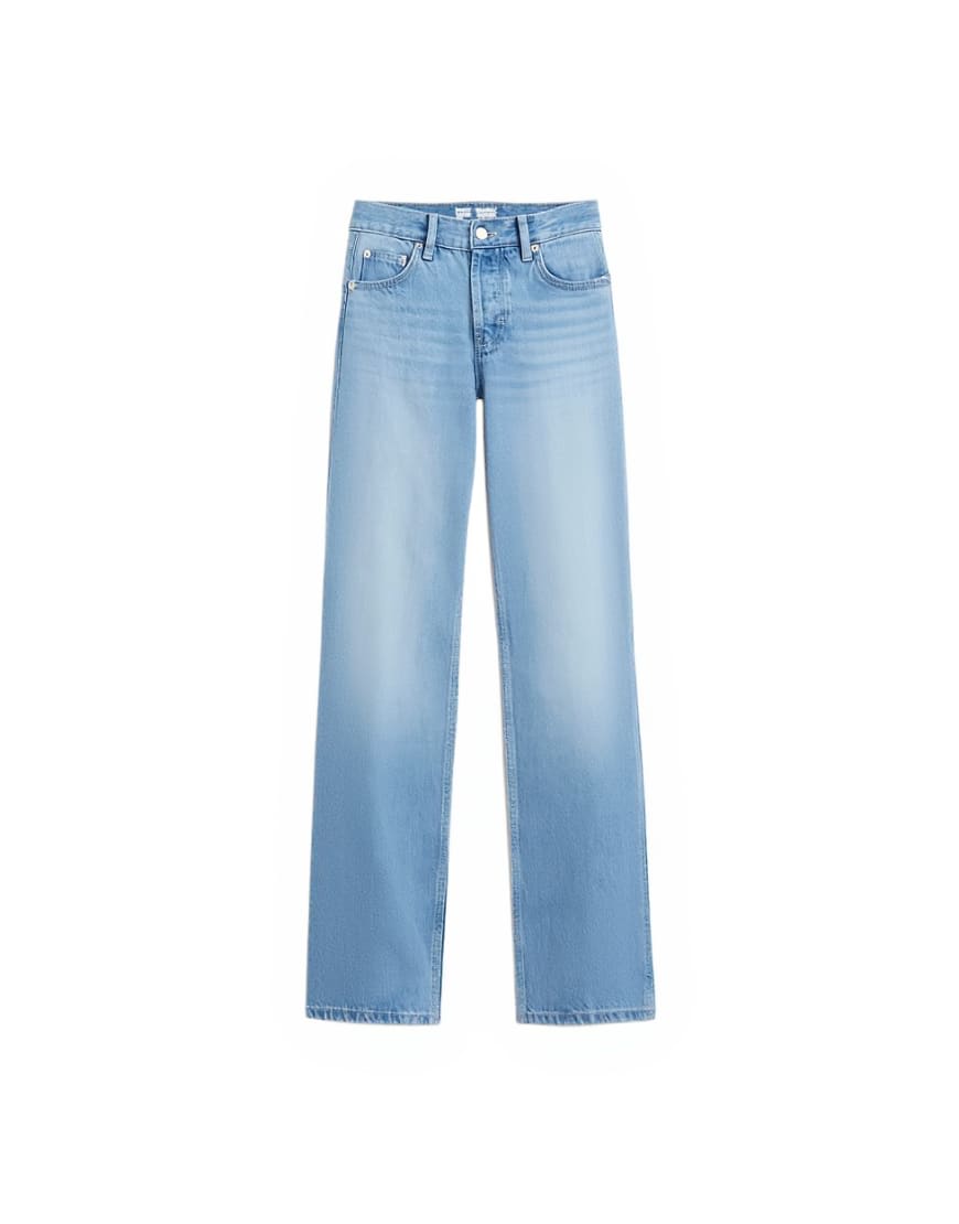 Topshop Ember low rise relaxed straight jean in bleach